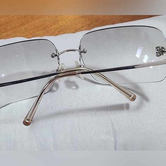 Vintage Chanel Rimless 4017 clear lenses sunglasses  metal CC Logo main image 12